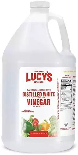 Lucy's Family Owned - Natural Distilled White Vinegar, 1 Gallon (128 oz) - 5% Acidity (White Vinegar, 1 Gallon (128 fl oz.))